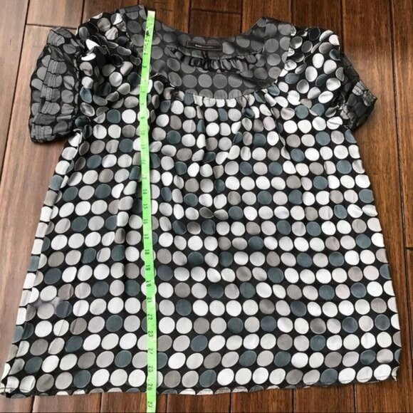 BCBGMaxAzria Gray & Blue Polka Dot Top Size M Silk blend - Picture 10 of 10